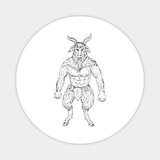 Akerbeltz or Aker a Spirit in the Basque Folk Mythology in the Form of a Billy Goat Standing Drawing Magnet